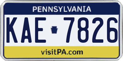 PA license plate KAE7826