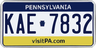 PA license plate KAE7832