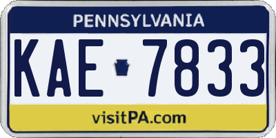 PA license plate KAE7833