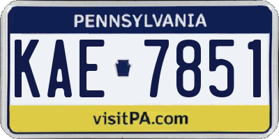 PA license plate KAE7851