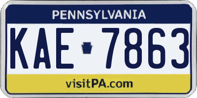 PA license plate KAE7863