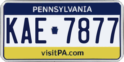 PA license plate KAE7877
