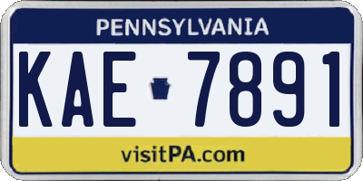 PA license plate KAE7891