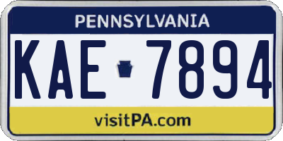 PA license plate KAE7894