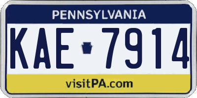 PA license plate KAE7914