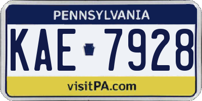 PA license plate KAE7928