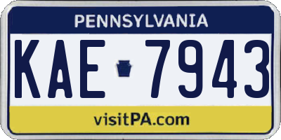 PA license plate KAE7943