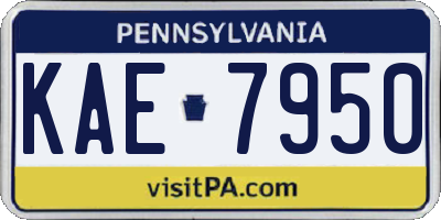 PA license plate KAE7950