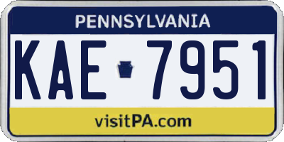 PA license plate KAE7951