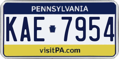 PA license plate KAE7954