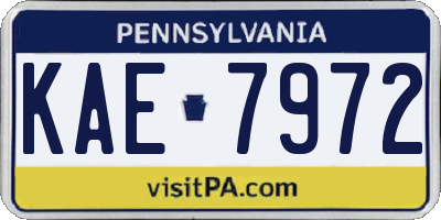 PA license plate KAE7972