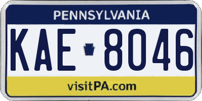 PA license plate KAE8046