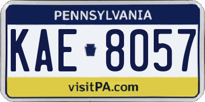 PA license plate KAE8057