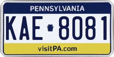 PA license plate KAE8081