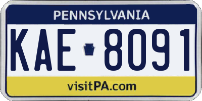 PA license plate KAE8091