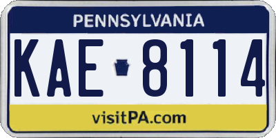 PA license plate KAE8114