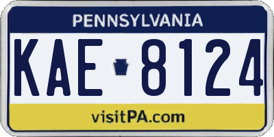 PA license plate KAE8124