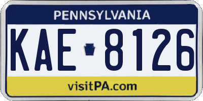 PA license plate KAE8126