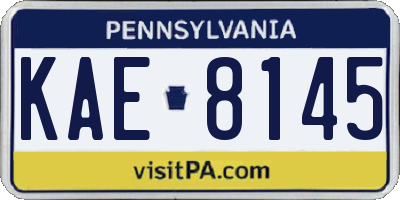 PA license plate KAE8145