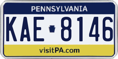 PA license plate KAE8146