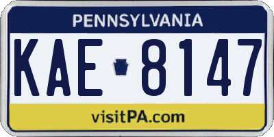 PA license plate KAE8147