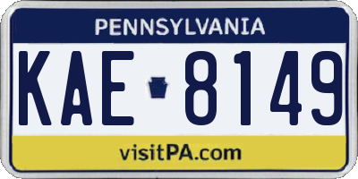 PA license plate KAE8149