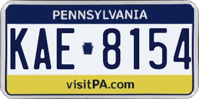PA license plate KAE8154