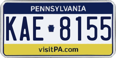 PA license plate KAE8155