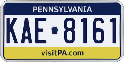 PA license plate KAE8161