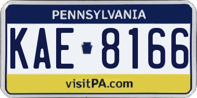 PA license plate KAE8166
