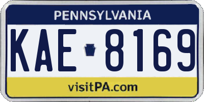 PA license plate KAE8169