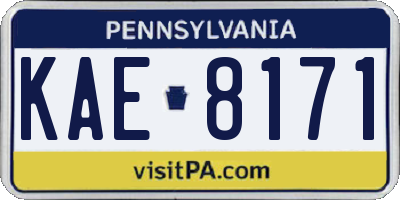 PA license plate KAE8171