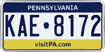 PA license plate KAE8172