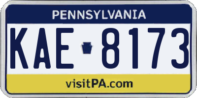 PA license plate KAE8173