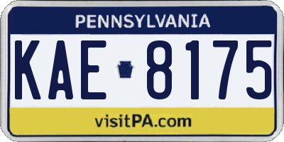 PA license plate KAE8175