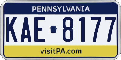 PA license plate KAE8177