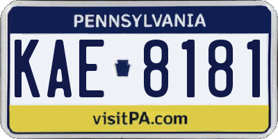 PA license plate KAE8181