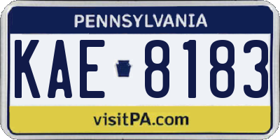 PA license plate KAE8183