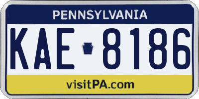 PA license plate KAE8186