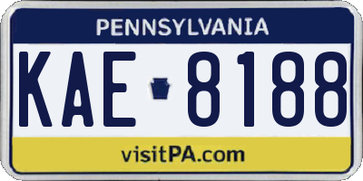PA license plate KAE8188