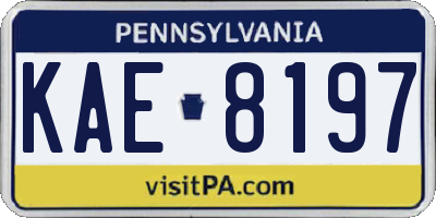 PA license plate KAE8197