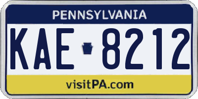 PA license plate KAE8212