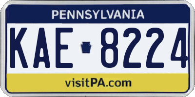 PA license plate KAE8224