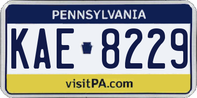 PA license plate KAE8229