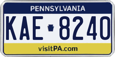 PA license plate KAE8240