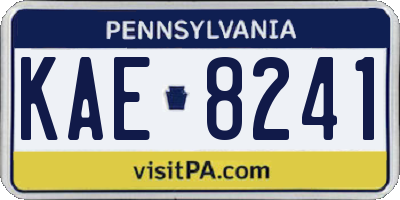 PA license plate KAE8241