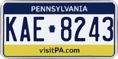 PA license plate KAE8243