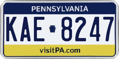 PA license plate KAE8247
