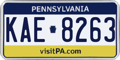 PA license plate KAE8263