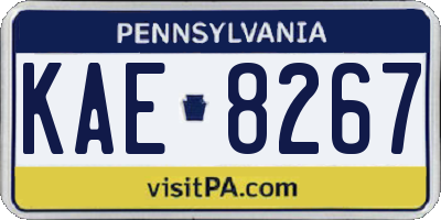 PA license plate KAE8267
